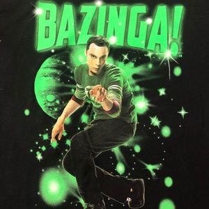 Medium T-shirt THE BIG BANG THEORY BAZINGA Black